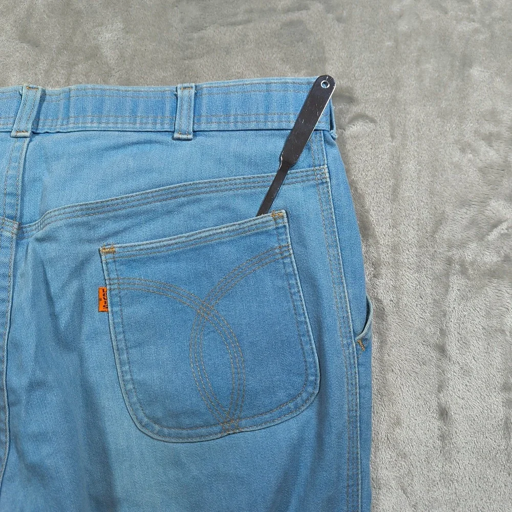 Vintage Levis Jeans Men 29x29 Blue Orange Tab USA Straight Denim Light Wash Fade